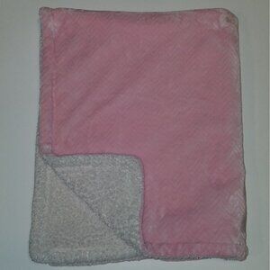 Pink White Embossed Chevron Baby Blanket Lovey Walmart Girl Fleece Sherpa Soft